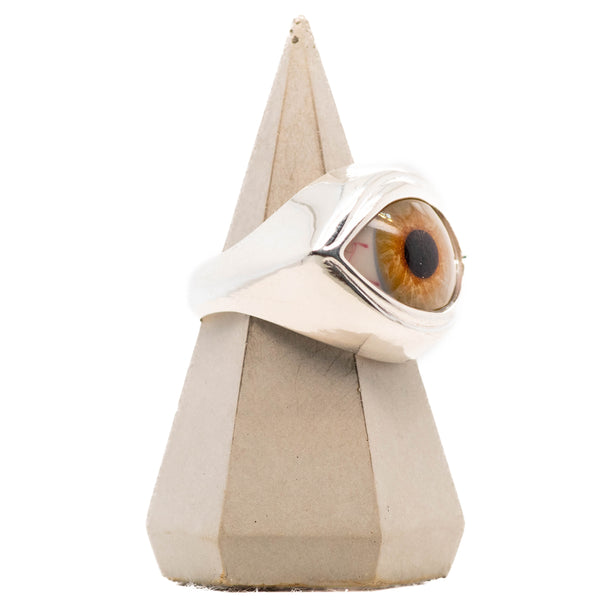 Hazel Silver Classic Glass Eye Ring