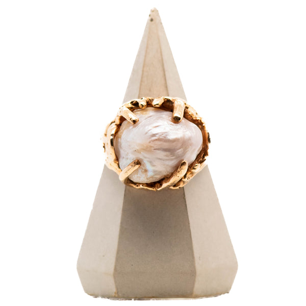 Pearl Nugget Gold Ring