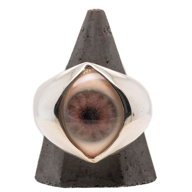 Hand Painted Lavender Silver King Eye Ring