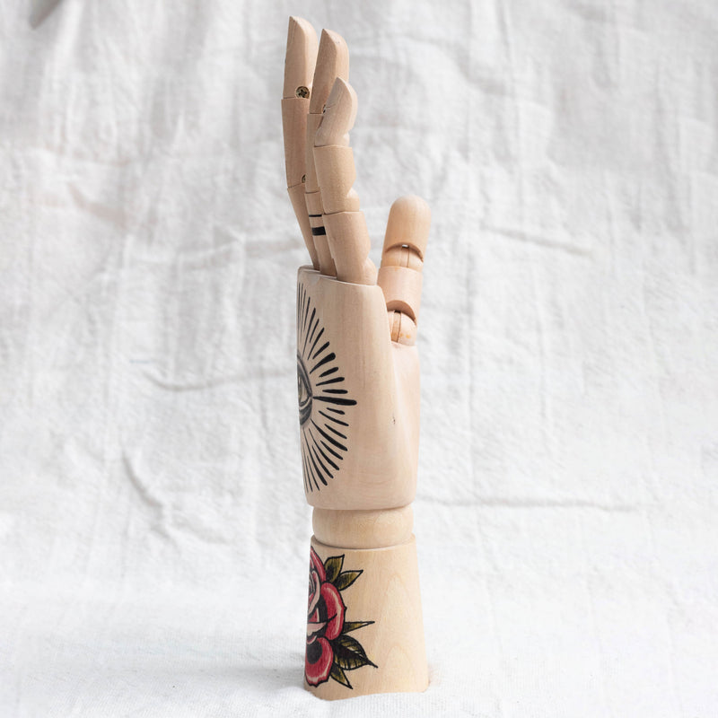 Wooden Hand Painted Eye Ring Holder