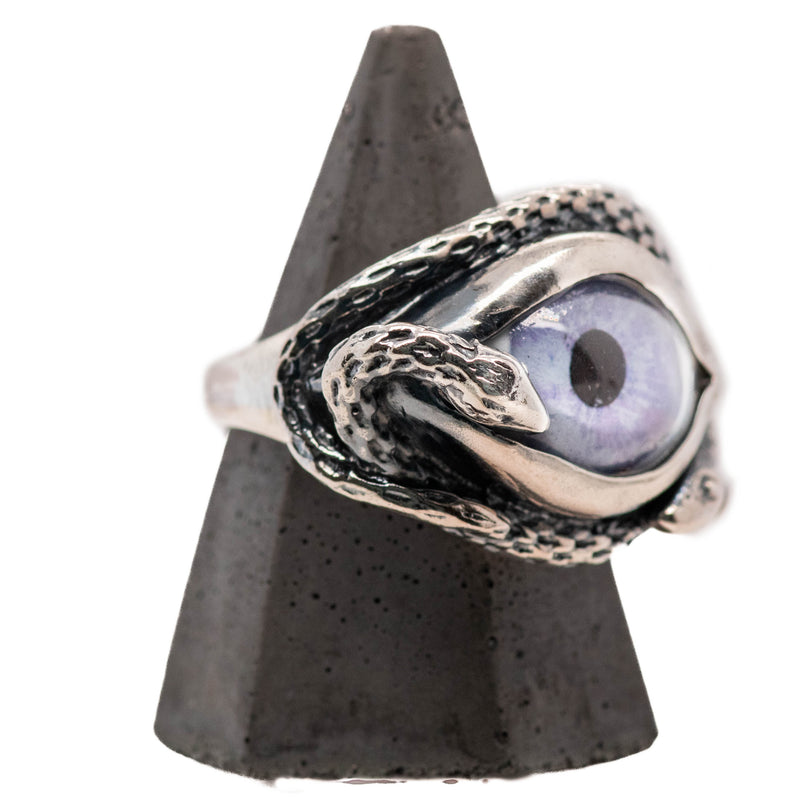 Hand Painted Lavender Ojo De Medusa Eye Ring