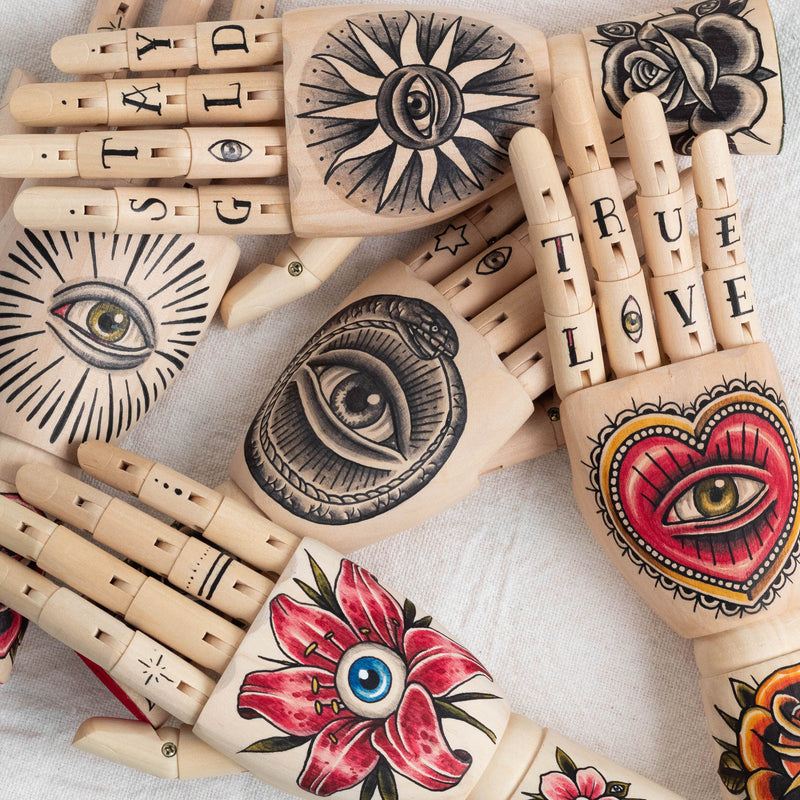 Wooden Hand Painted Eye Ring Holder