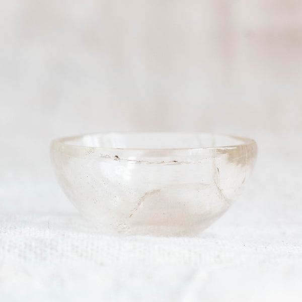 Clear Quartz Hand Carved Catch All Bowl