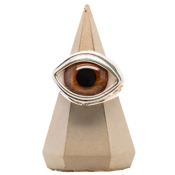 Hazel Glass Skeleton Eye Ring