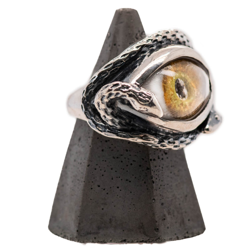 Hand Painted Hazel Ojo De Medusa Eye Ring