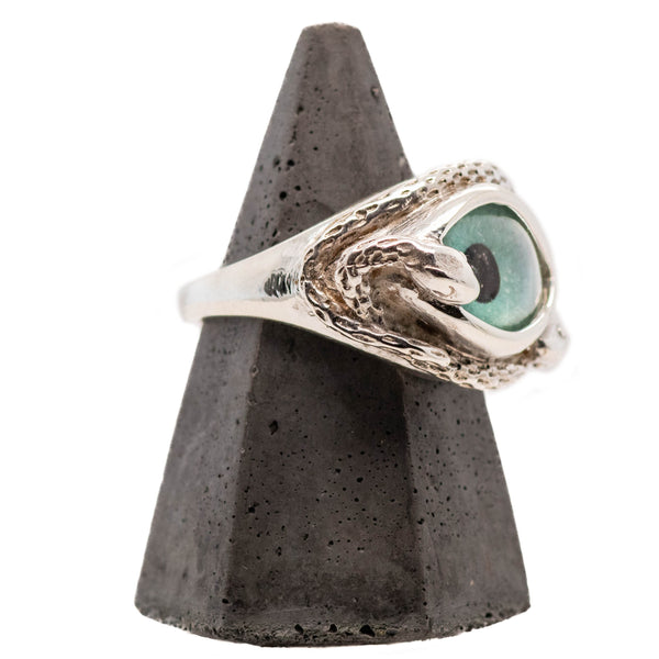 Hand Painted Turquoise Ojo De Medusa Small Eye Ring