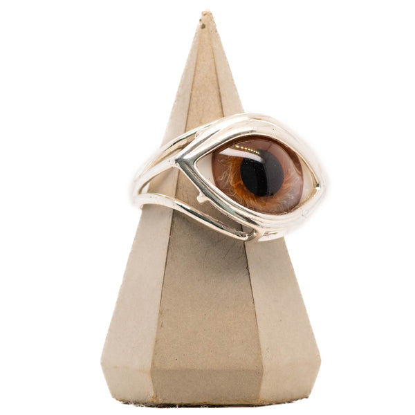 Hazel Glass Skeleton Eye Ring