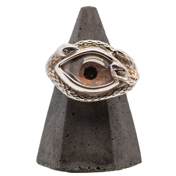 Hand Painted Hazel Ojo De Medusa Small Eye Ring