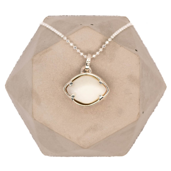Hand Painted Brown Silver Classic Eye Pendant