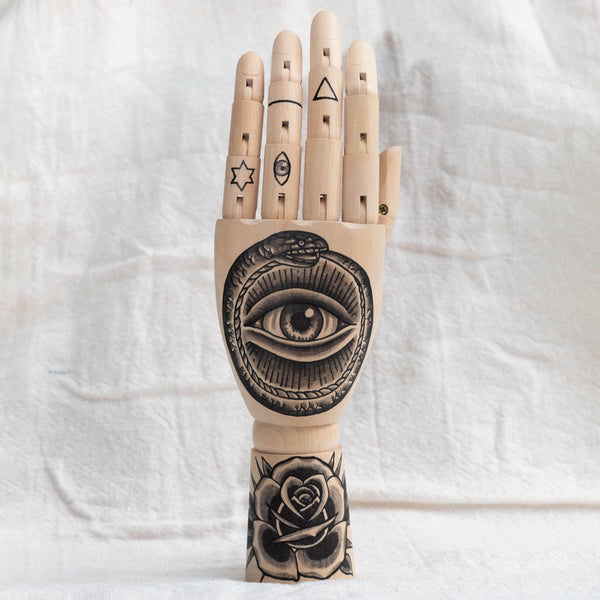 Wooden Hand Painted Eye Ring Holder