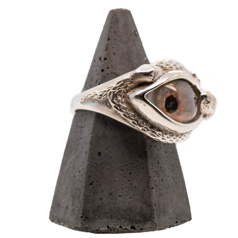 Hand Painted Hazel Ojo De Medusa Small Eye Ring