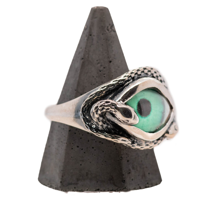 Hand Painted Turquoise Ojo De Medusa Eye Ring (smaller version)