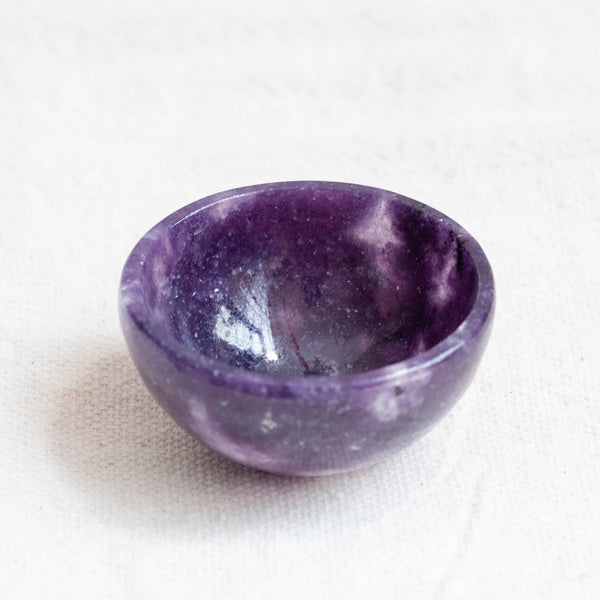 Chevron Amethyst Hand Carved Catch All Bowl