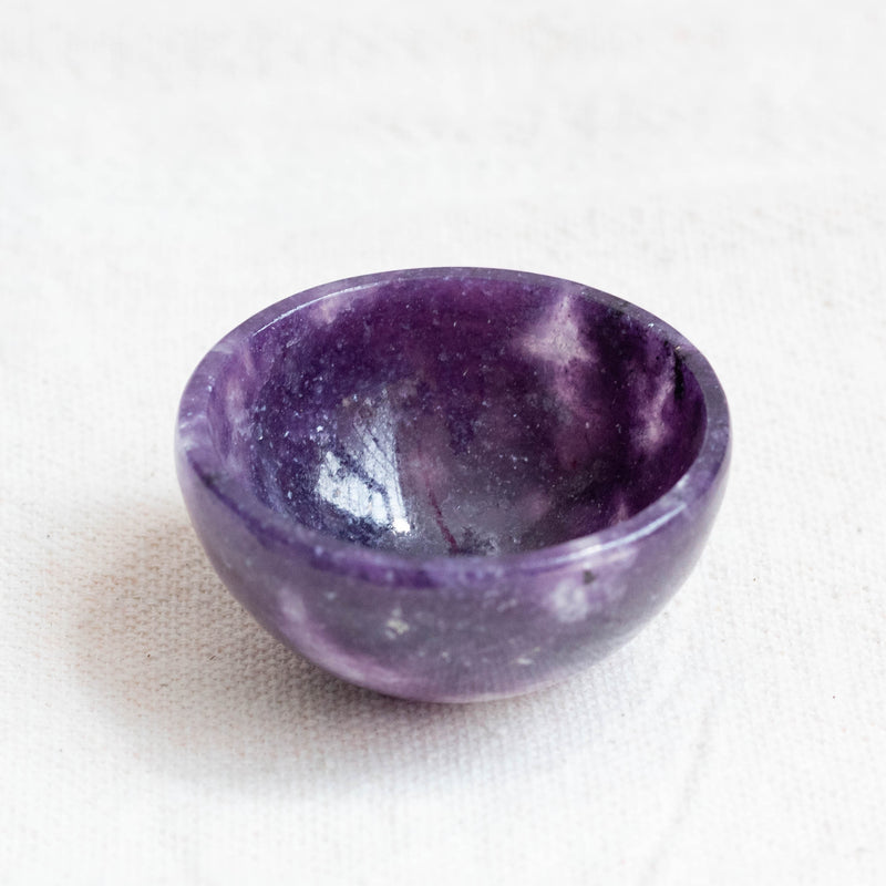 Chevron Amethyst Hand Carved Catch All Bowl