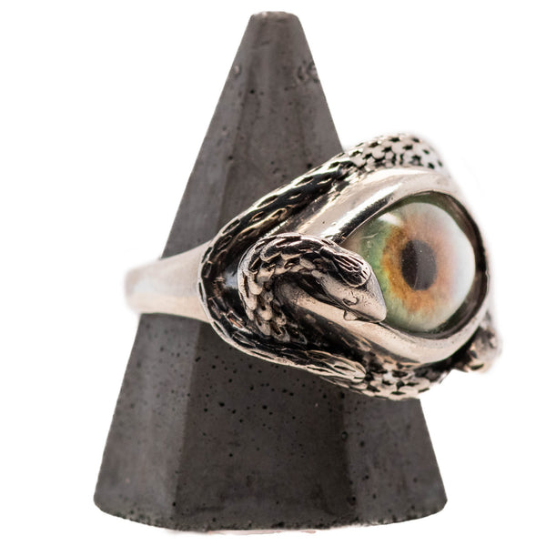 Hand Painted Hazel Ojo De Medusa Eye Ring