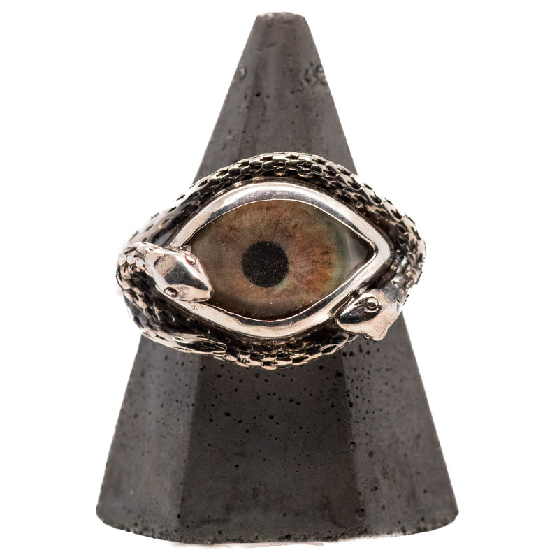 Hand Painted Hazel Ojo De Medusa Eye Ring (smaller version)