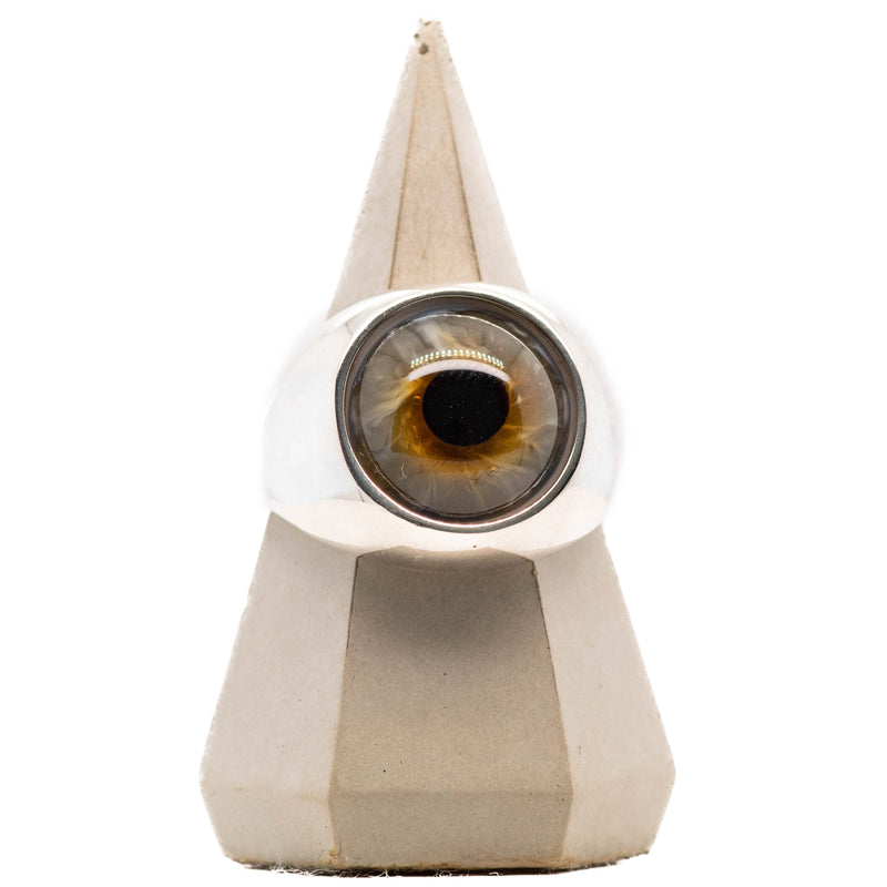 Hazel Silver Bubble Glass Eye Ring