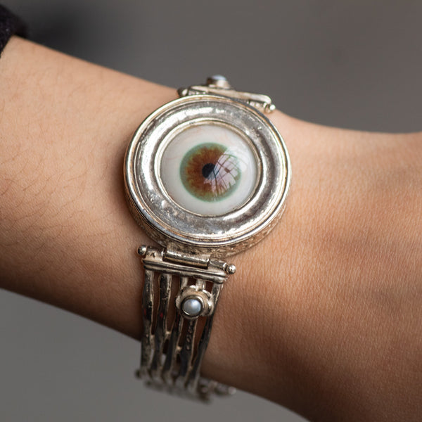 Hand Painted Hazel Silver Vintage Watch