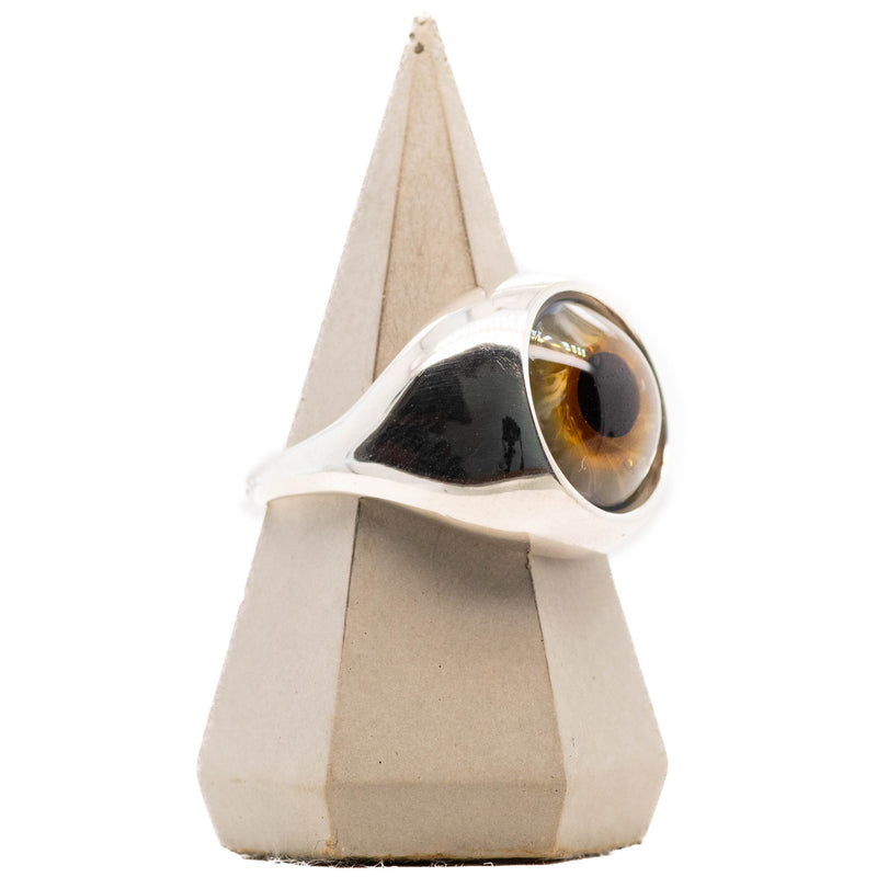 Hazel Silver Bubble Glass Eye Ring