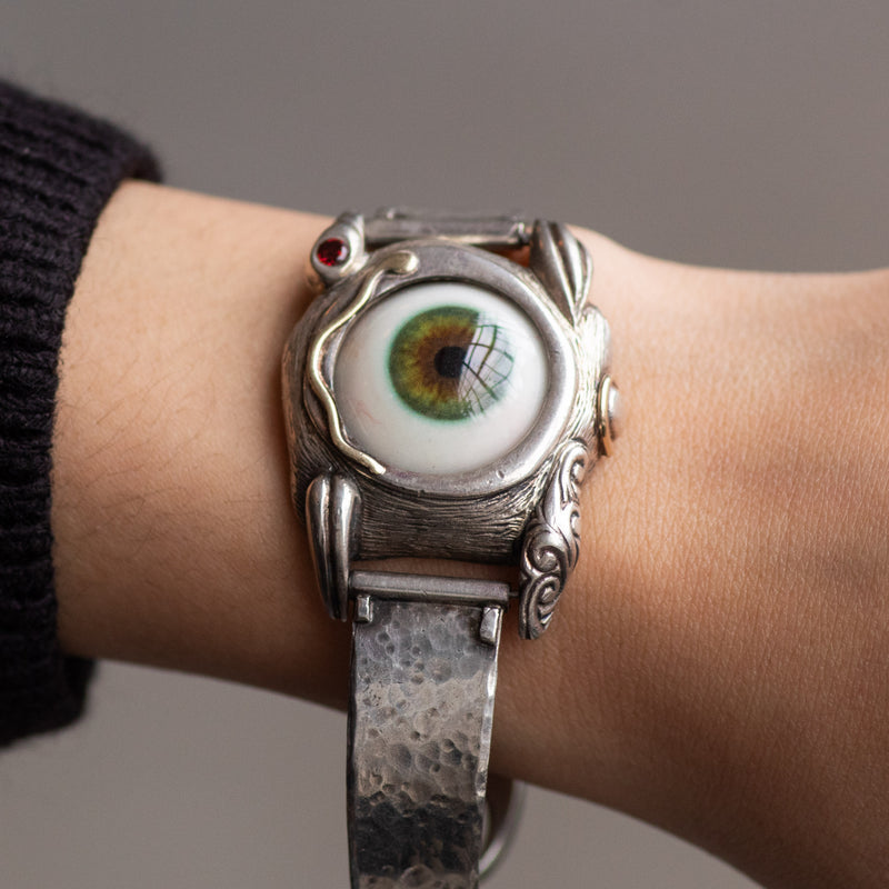 Hand Painted Hazel Silver Vintage Watch