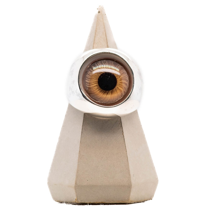 Hazel Silver Bubble Glass Eye Ring