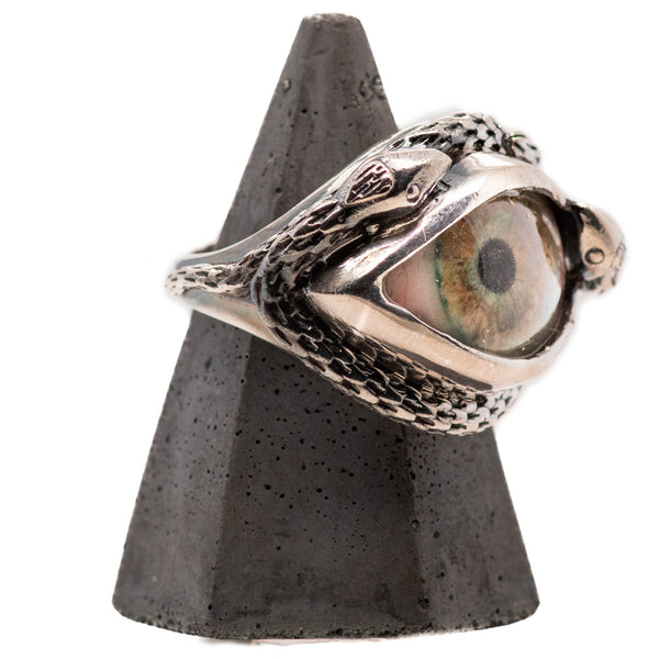 Hand Painted Hazel Ojo De Medusa Eye Ring