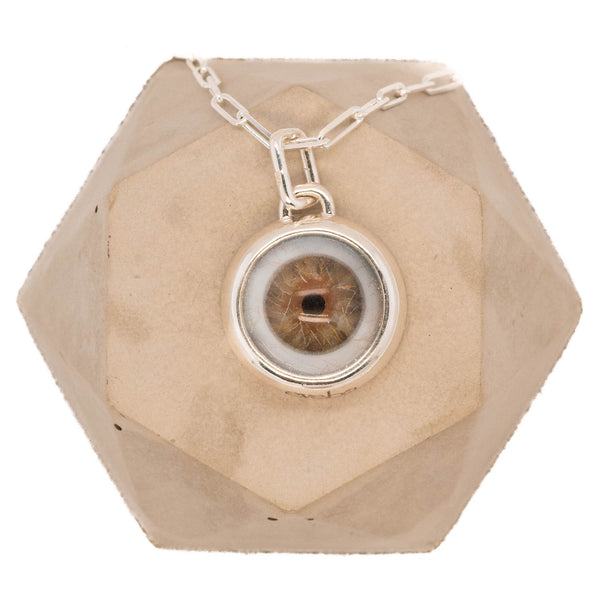 Hand Painted Hazel Silver Bubble Eye Pendant