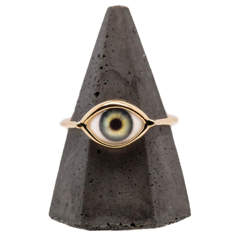 Turquoise Gold Mini Eye Ring