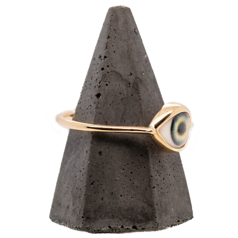 Turquoise Gold Mini Eye Ring