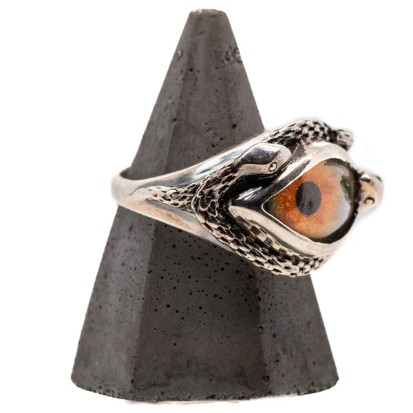 Hand Painted Hazel Ojo De Medusa Eye Ring (smaller version)