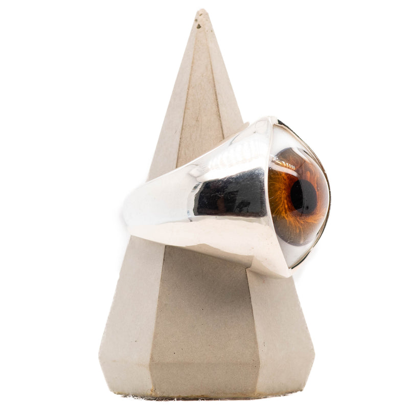 Hazel Silver King Glass Eye Ring