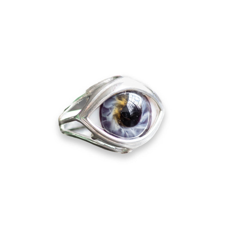 Lavender Glass Skeleton Eye Ring