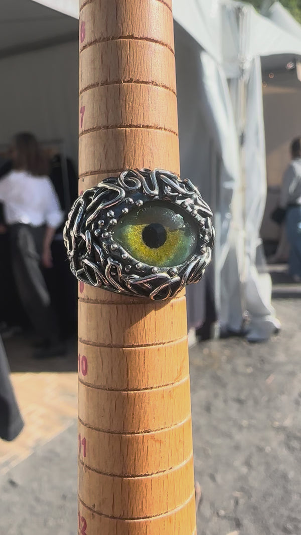 ORACLE Hand Painted Eye Ring - sz 8.5