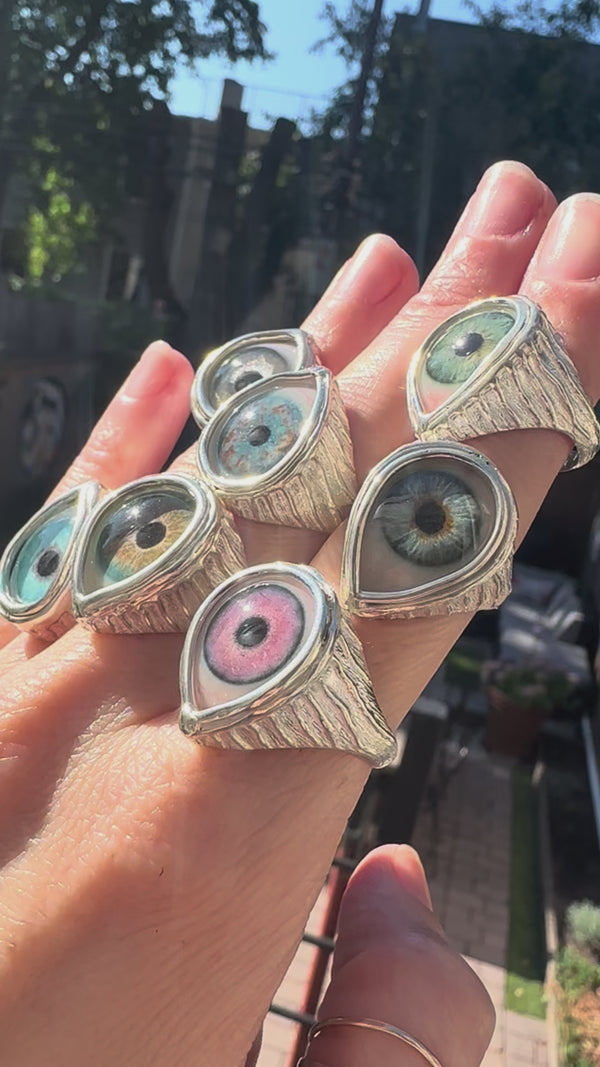 ORACLE Hand Painted Eye Ring - sz 5.75