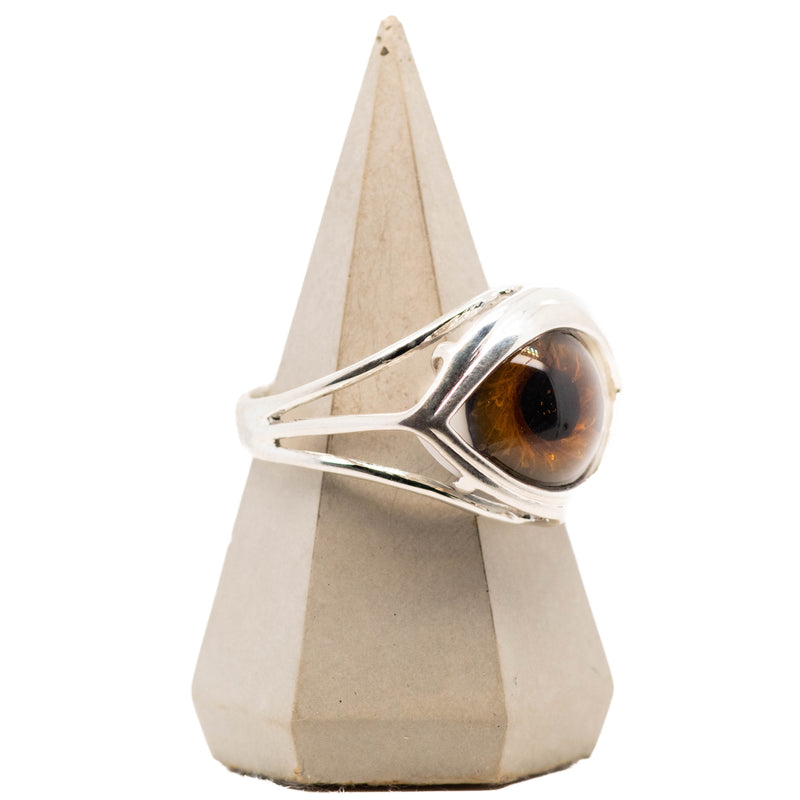Hazel Glass Skeleton Eye Ring