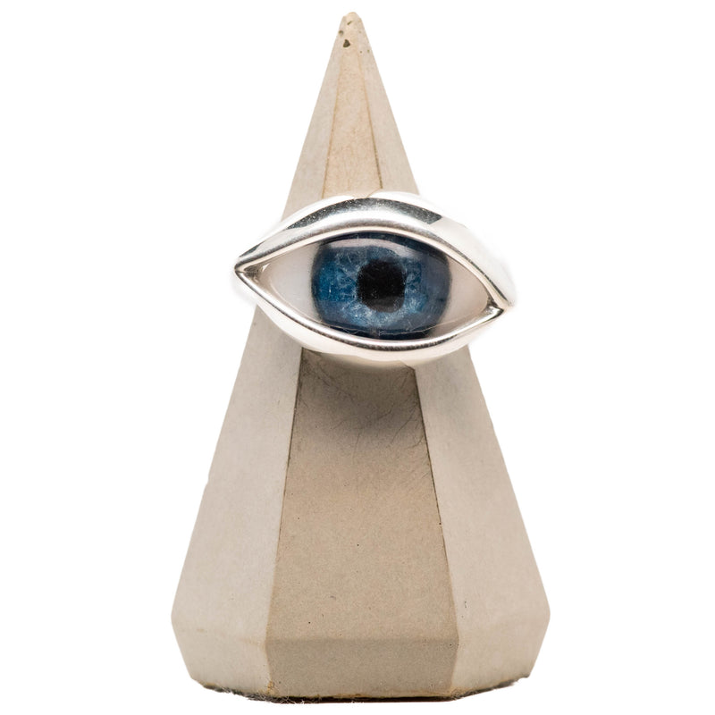 Eyes For All Blue Silver Dali Eye Ring