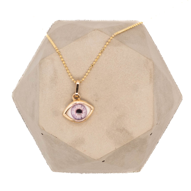 Lavender Gold Mini Eye Pendant