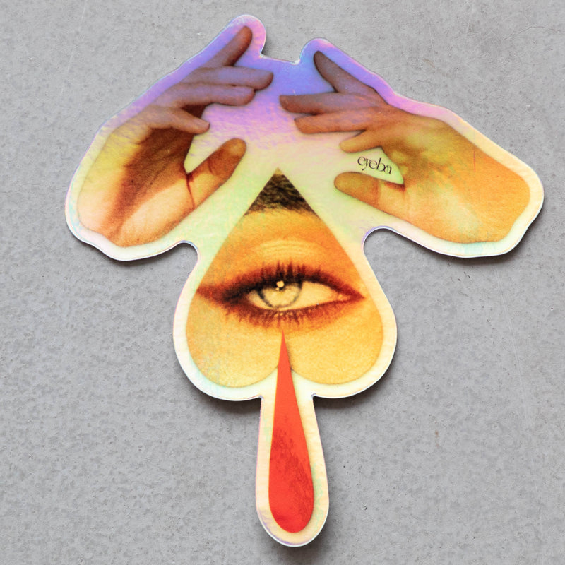 Heart Teardrop Holographic Sticker