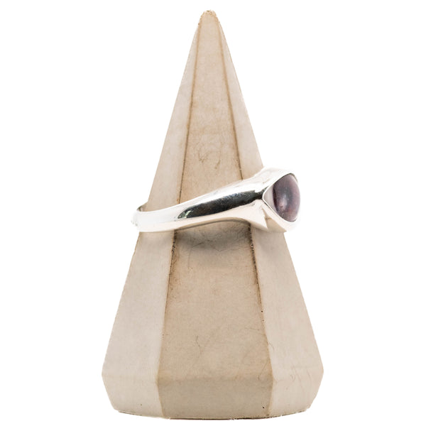 Dark Brown Mini Silver Twist Eye Ring