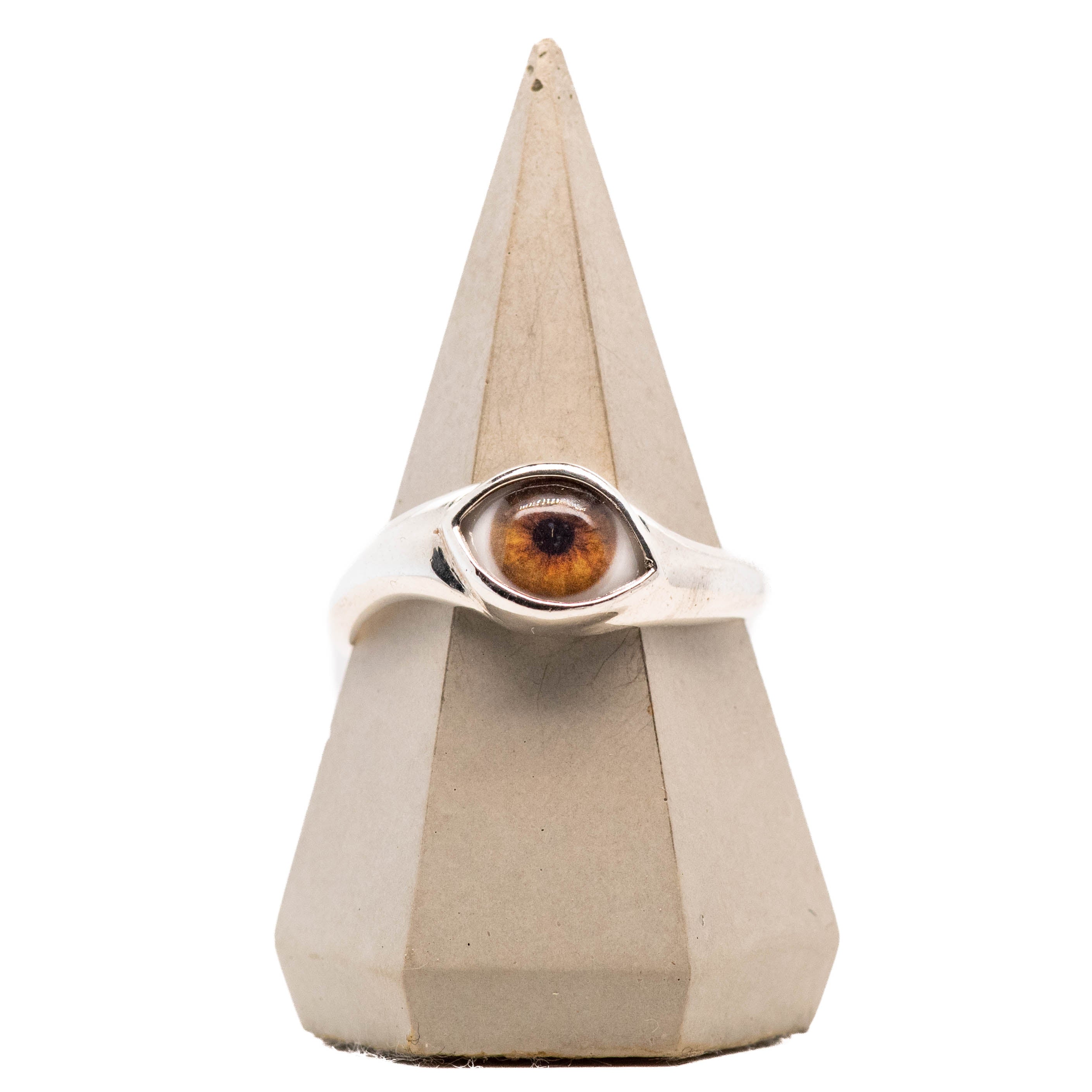 Brown Mini Silver Twist Eye Ring – Eyeba