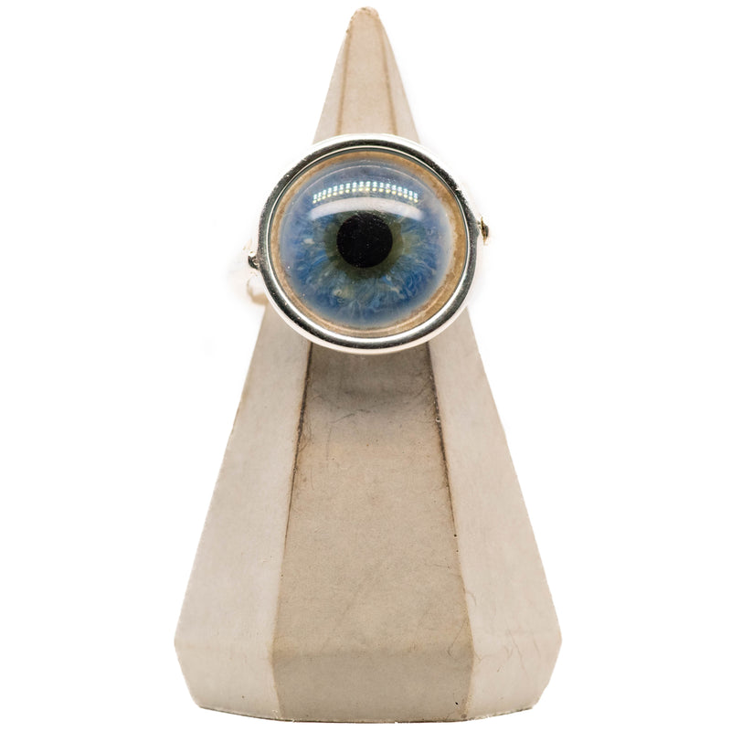 Blue Circular Glass Eye Ring