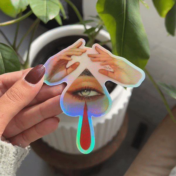 Heart Teardrop Holographic Sticker