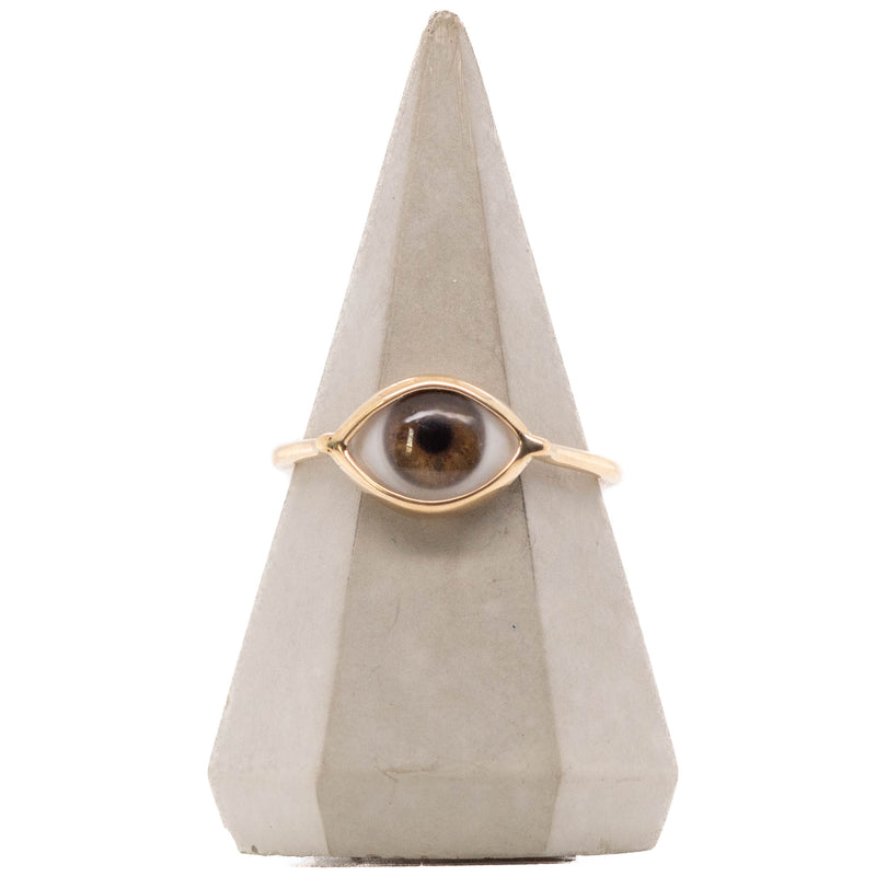 Brown Gold Mini Eye Ring