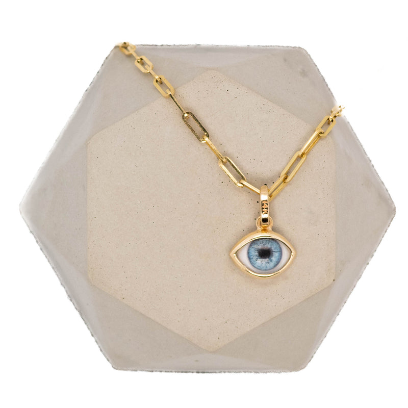 Blue Gold Mini Eye Pendant