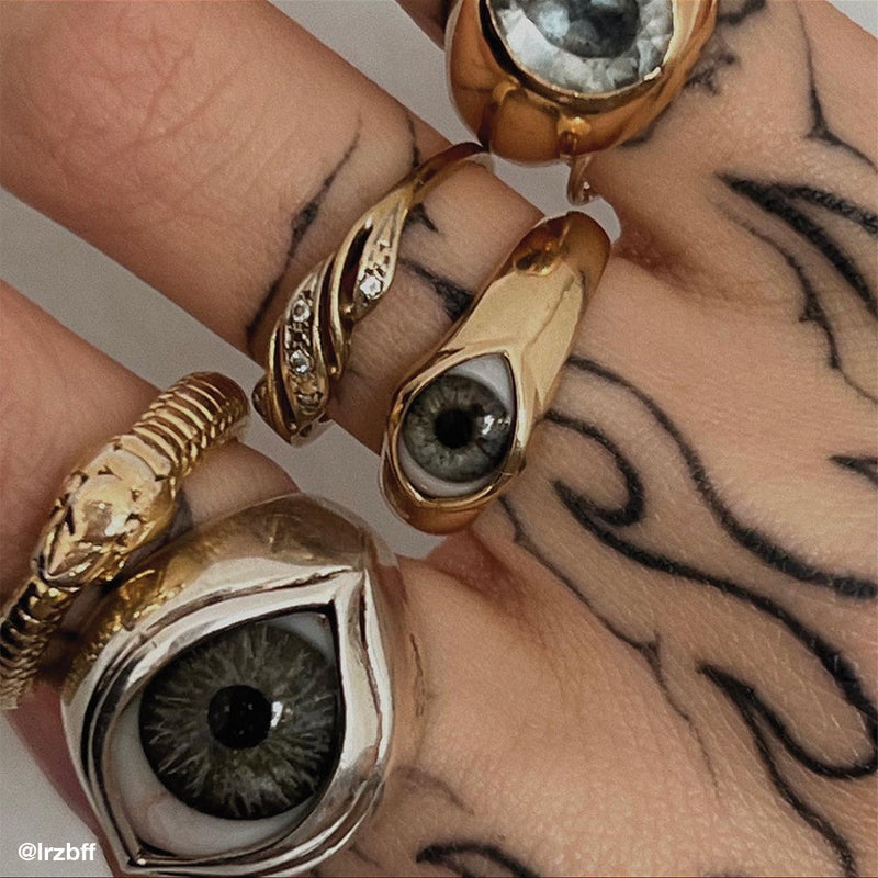 Hazel Gold Thick Mini Eye Ring
