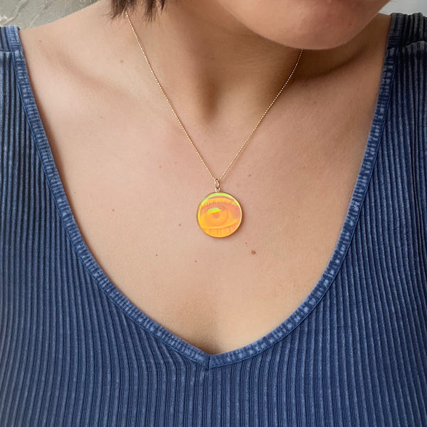 Gold Hologram Eye Pendants