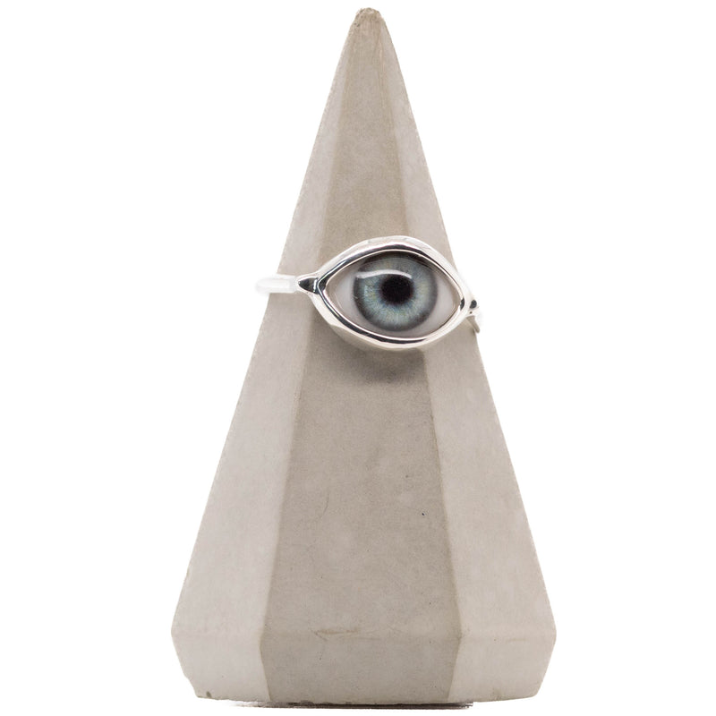 Blue Silver Mini Eye Ring