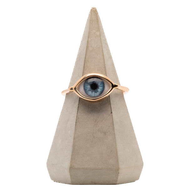 Blue Gold Mini Eye Ring
