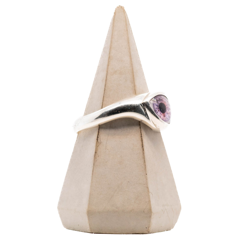 Lavender Mini Silver Twist Eye Ring