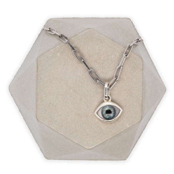 Turquoise Silver Mini Eye Pendant